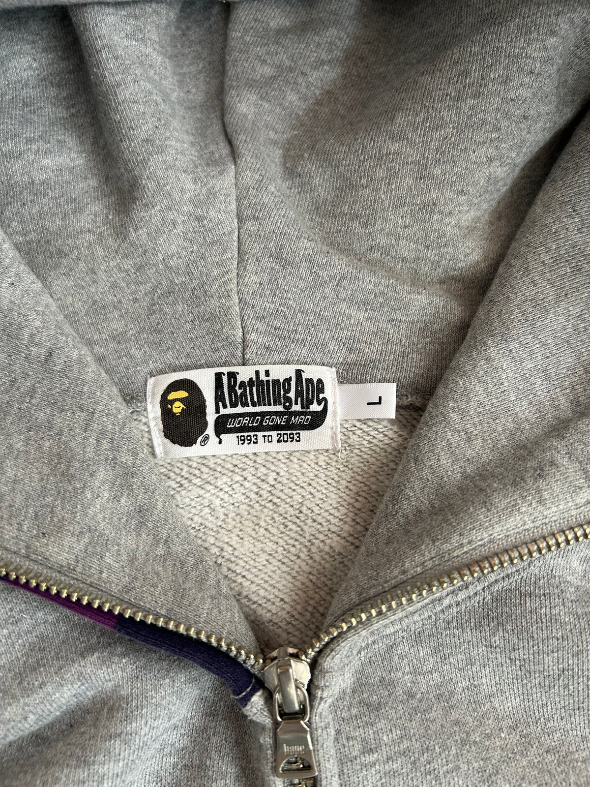 A Bathing Ape Purple Camo Shark Full Zip Hoodie - Size Large