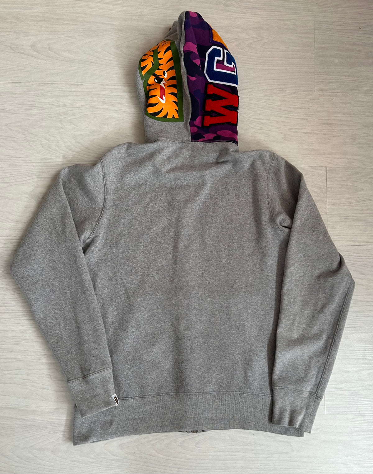 A Bathing Ape Purple Camo Shark Full Zip Hoodie - Size Large