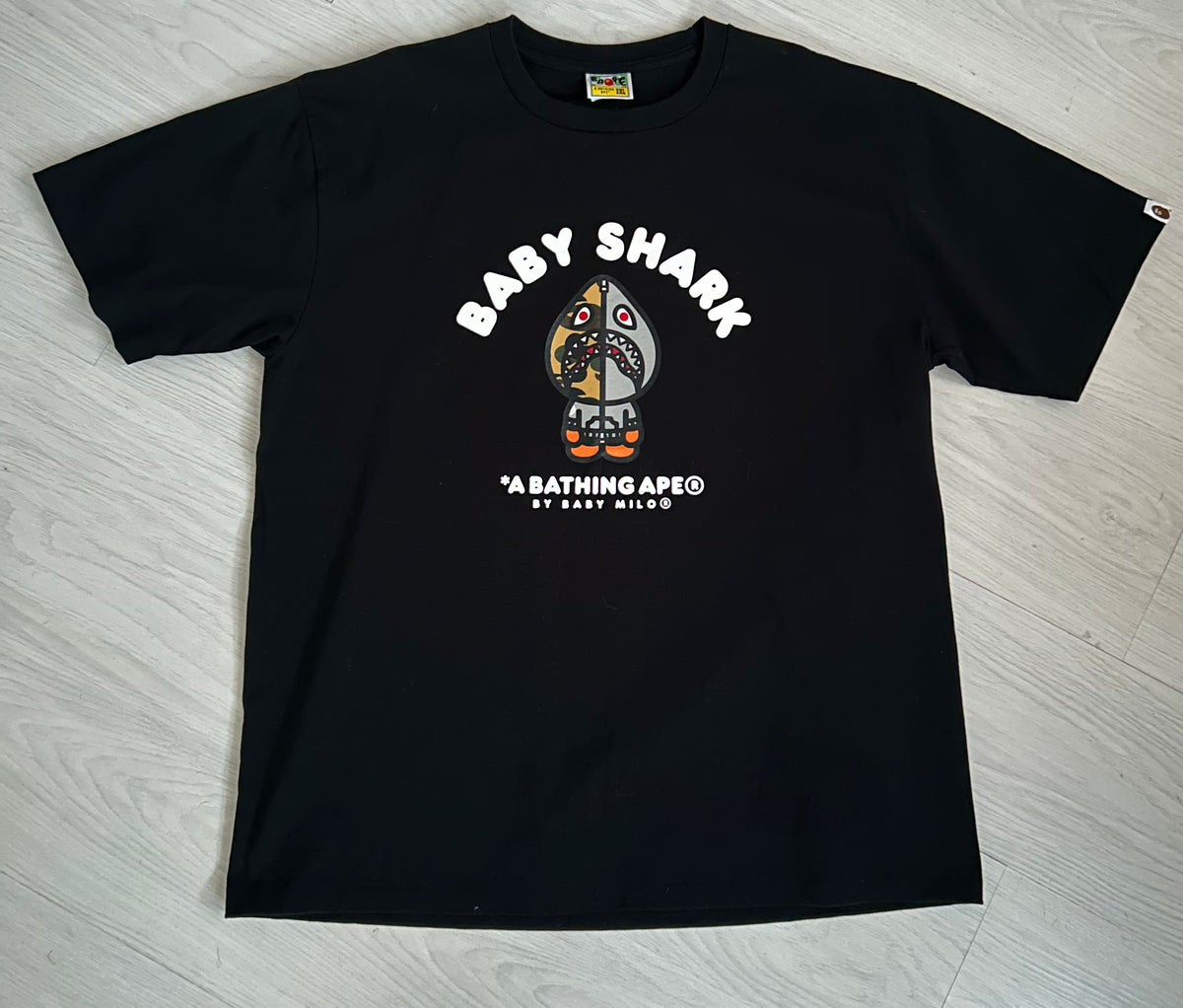 A Bathing Ape Baby Milo Shark College T-Shirt - Size XXL