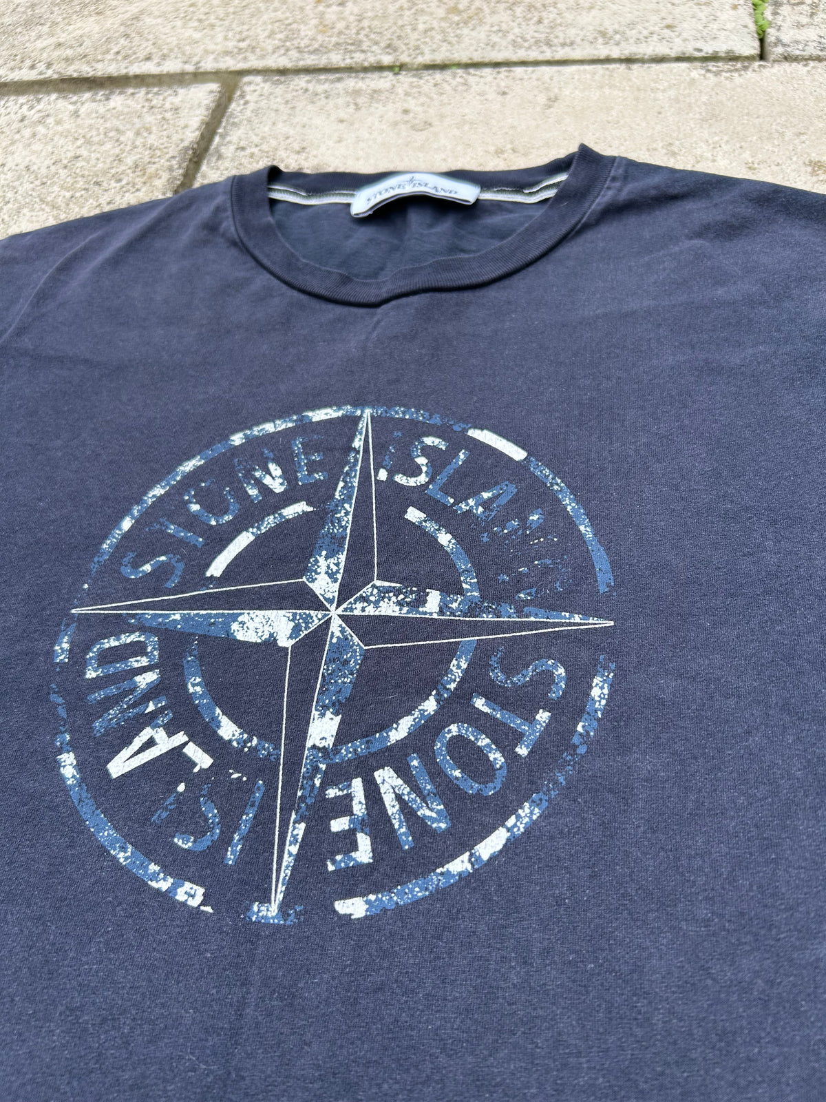 Stone Island Compass Print T-Shirt - Size Medium