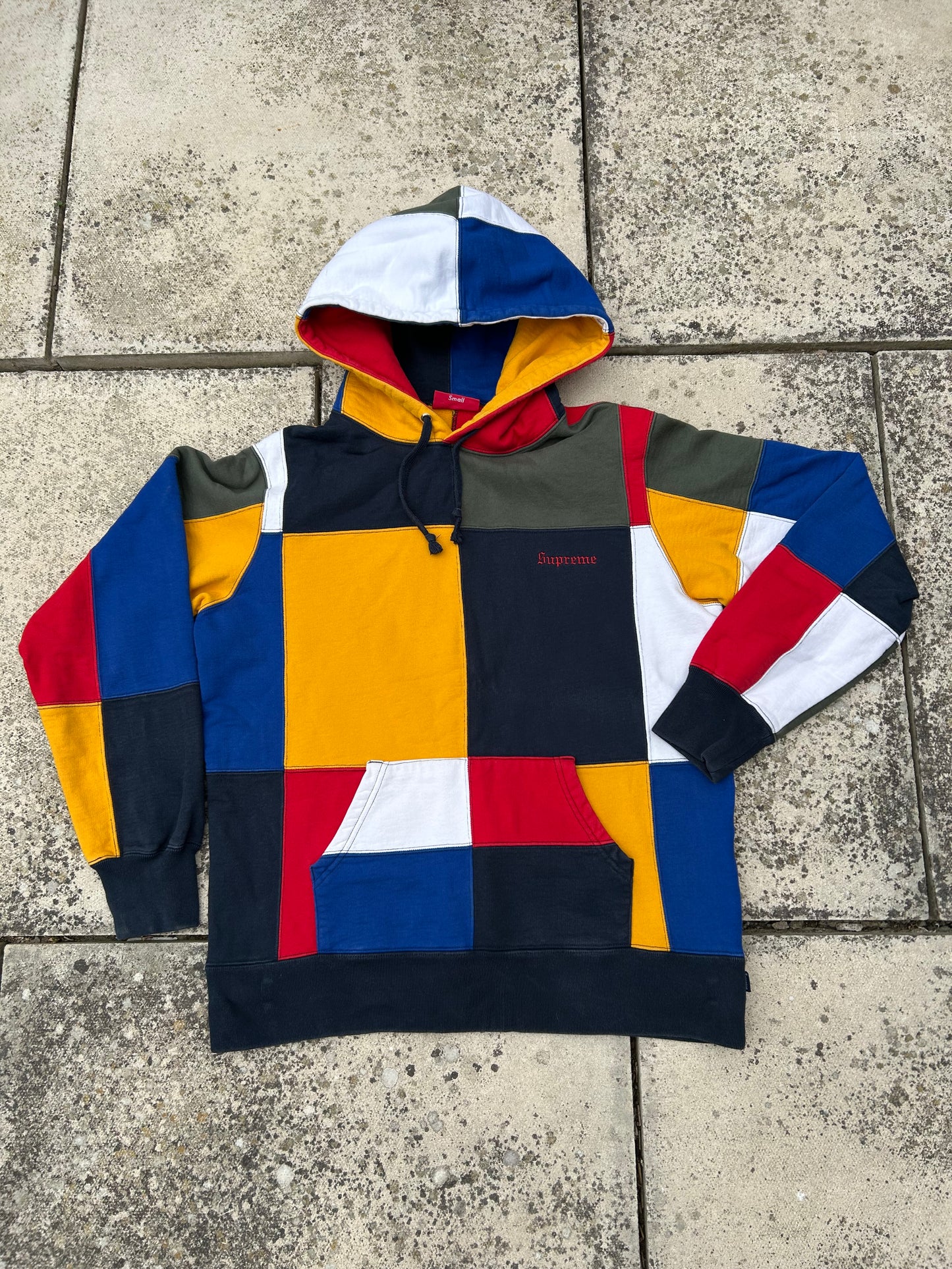 Supreme Multicolour Patchwork Hoodie - Size Small