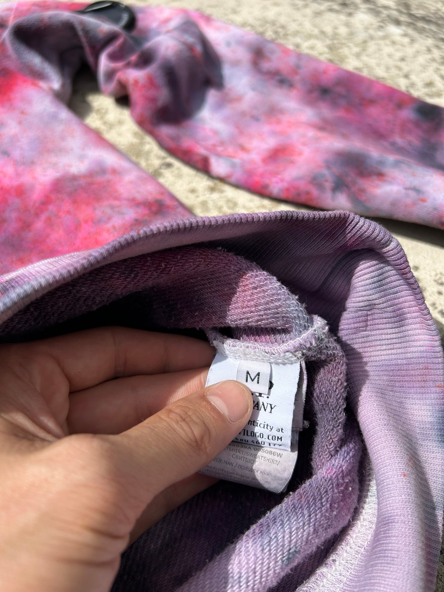 C.P. Company Custom Dyed Sweatshirt - Pink/Grey/Black - Size Medium