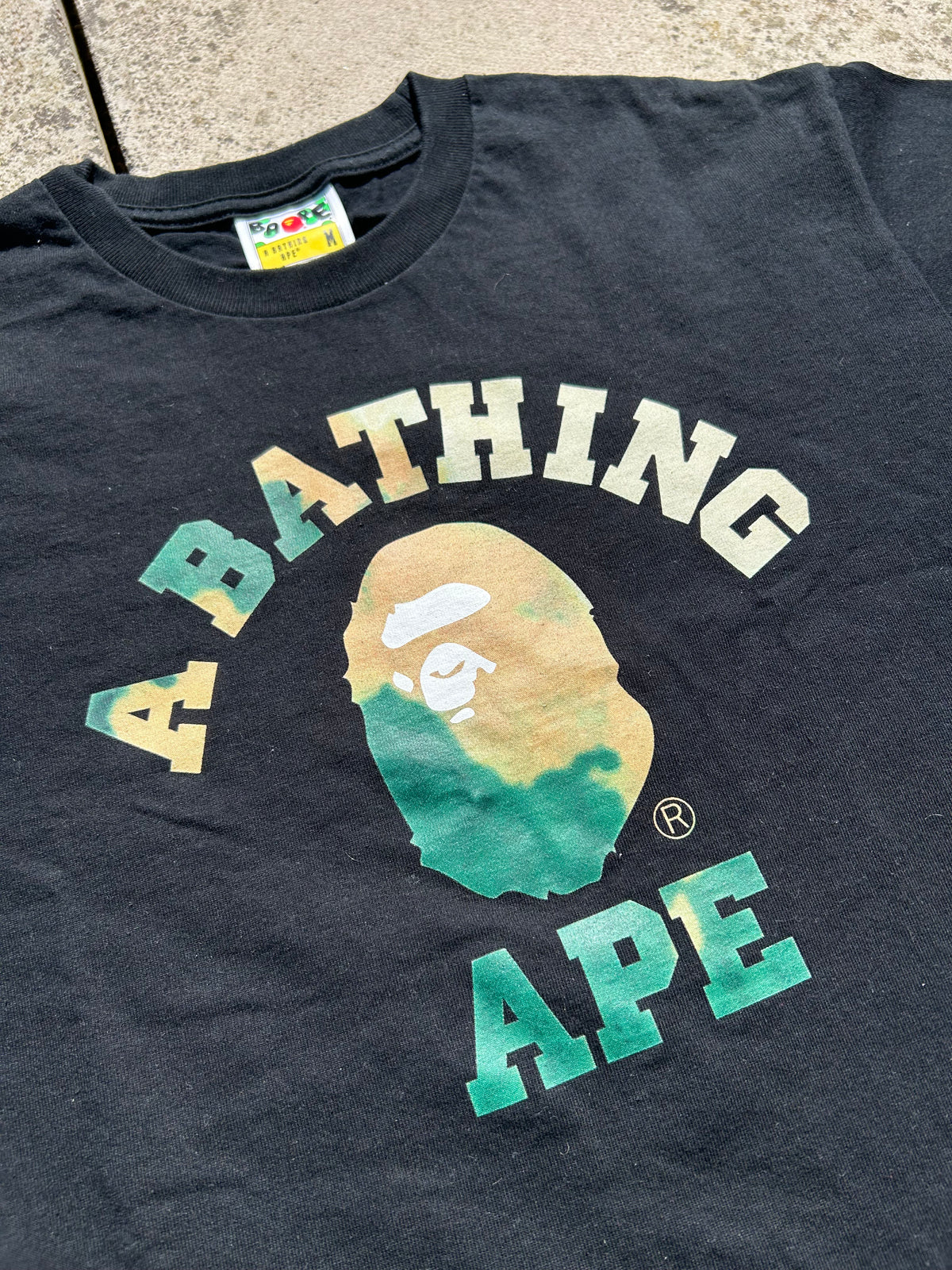 A Bathing Ape Tie Dye College T-Shirt - Size Medium