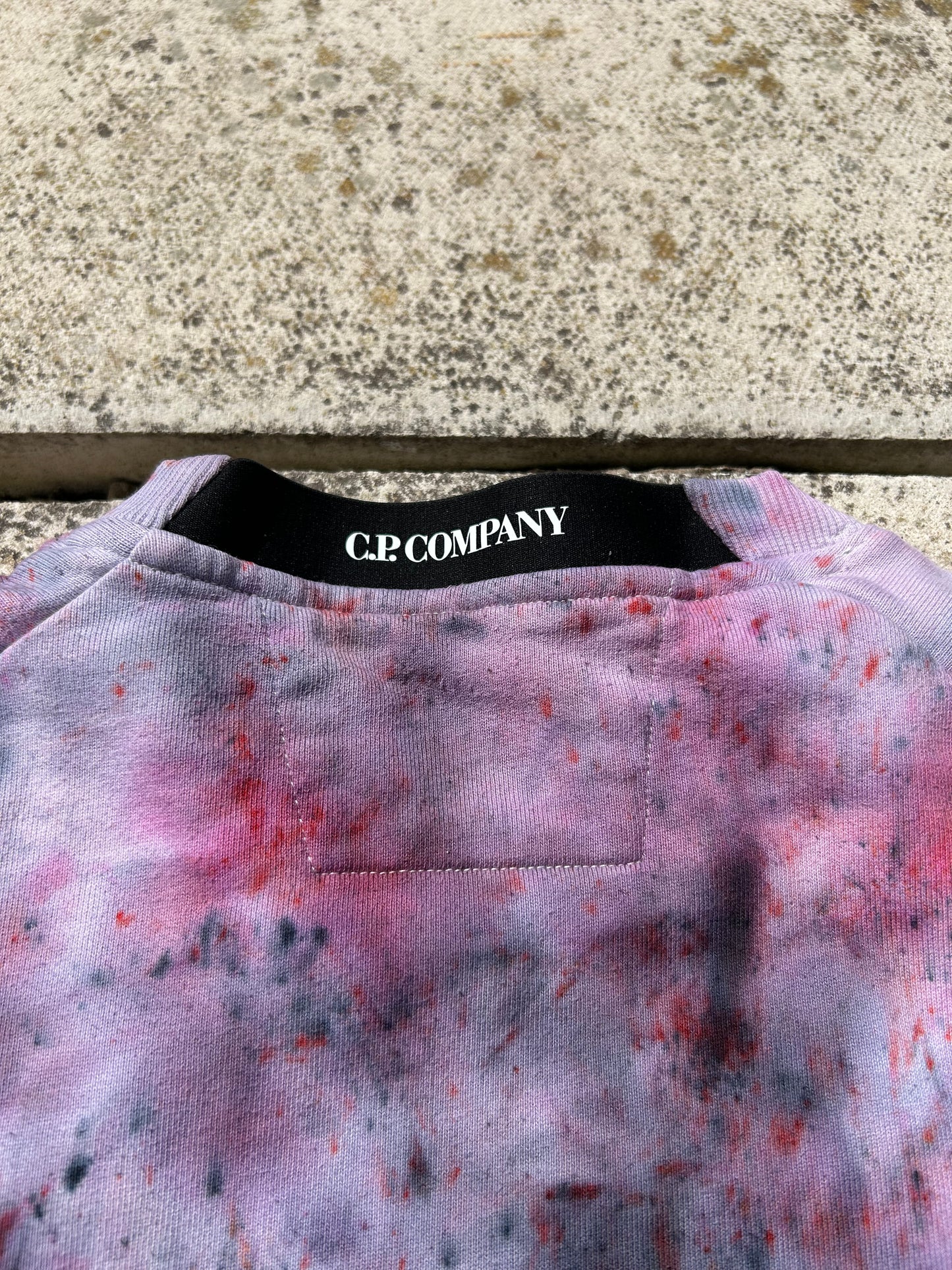 C.P. Company Custom Dyed Sweatshirt - Pink/Grey/Black - Size Medium