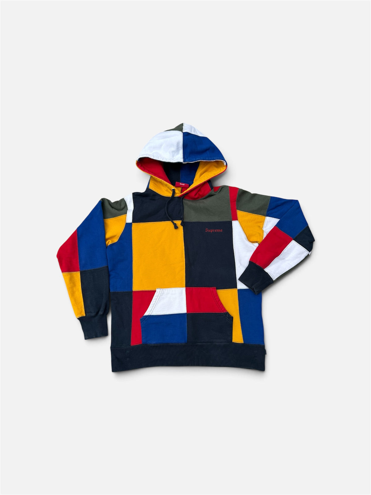 Supreme Multicolour Patchwork Hoodie - Size Small