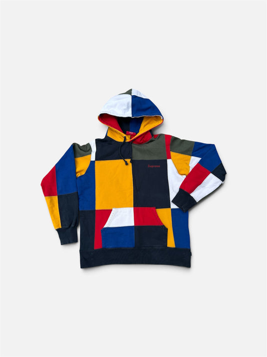 Supreme Multicolour Patchwork Hoodie - Size Small