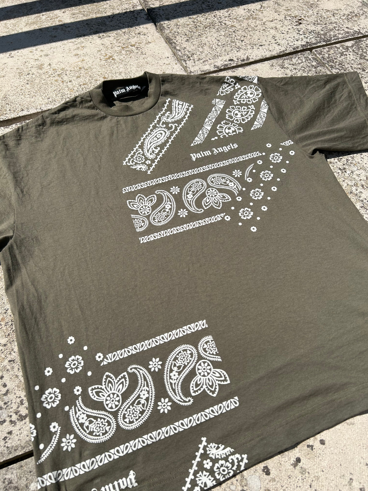 Palm Angels Bandana Print in Khaki - Size Small