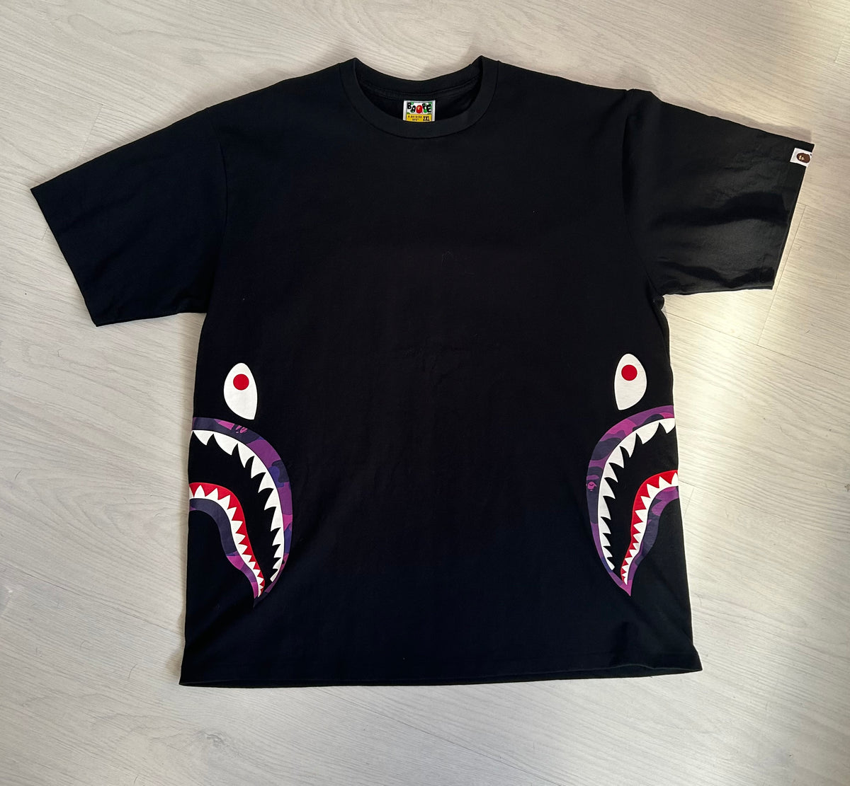 A Bathing Ape Colour Camo Side Shark T-Shirt - Size XXL