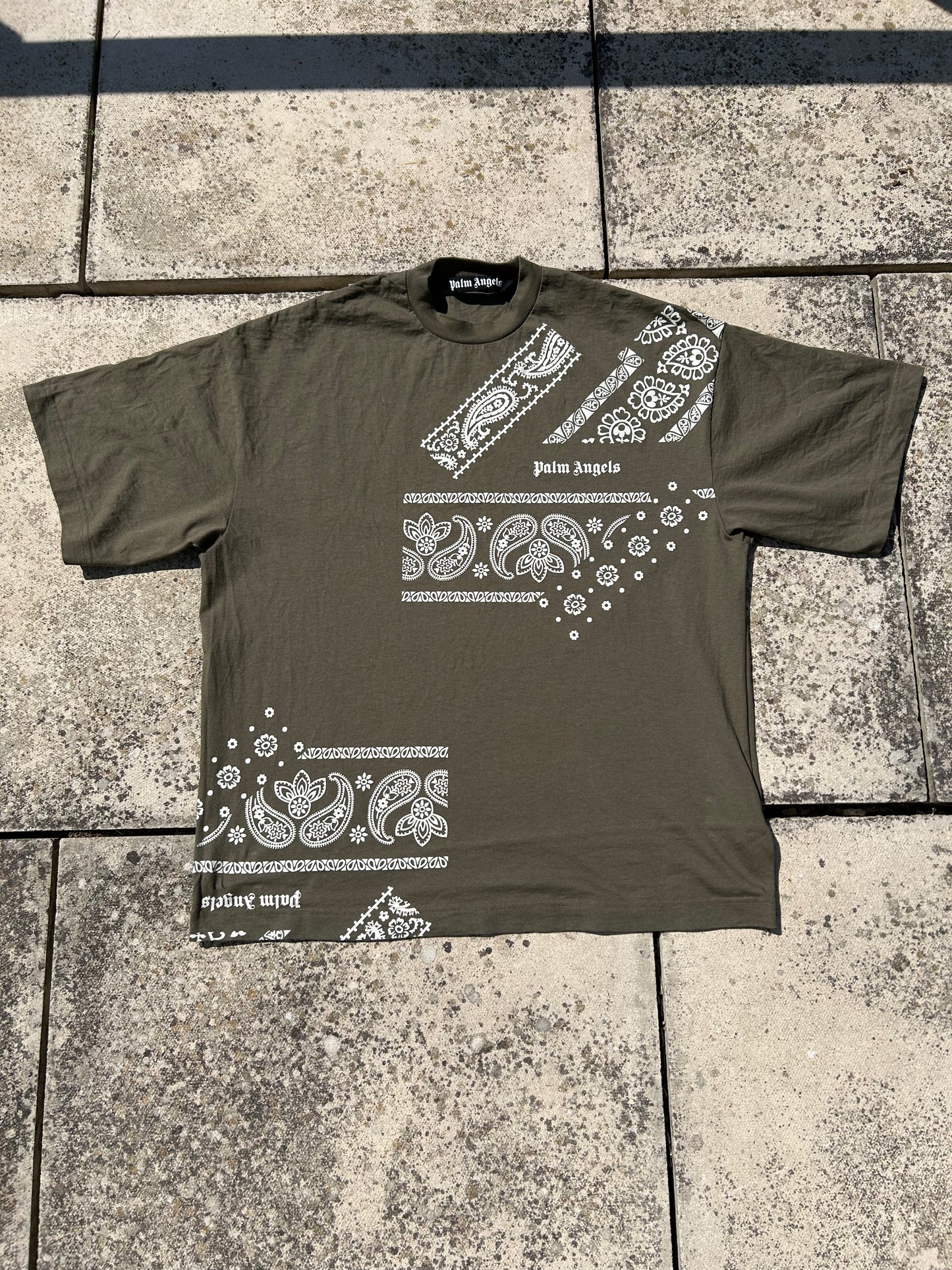 Palm Angels Bandana Print in Khaki - Size Small