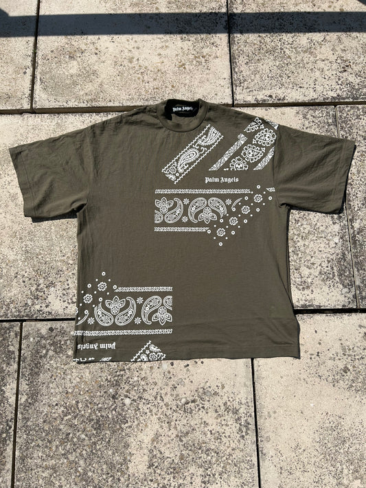 Palm Angels Bandana Print in Khaki - Size Small