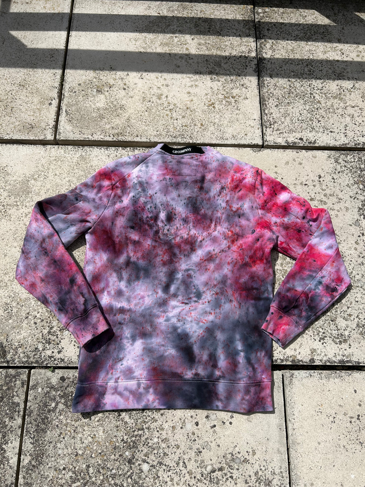 C.P. Company Custom Dyed Sweatshirt - Pink/Grey/Black - Size Medium