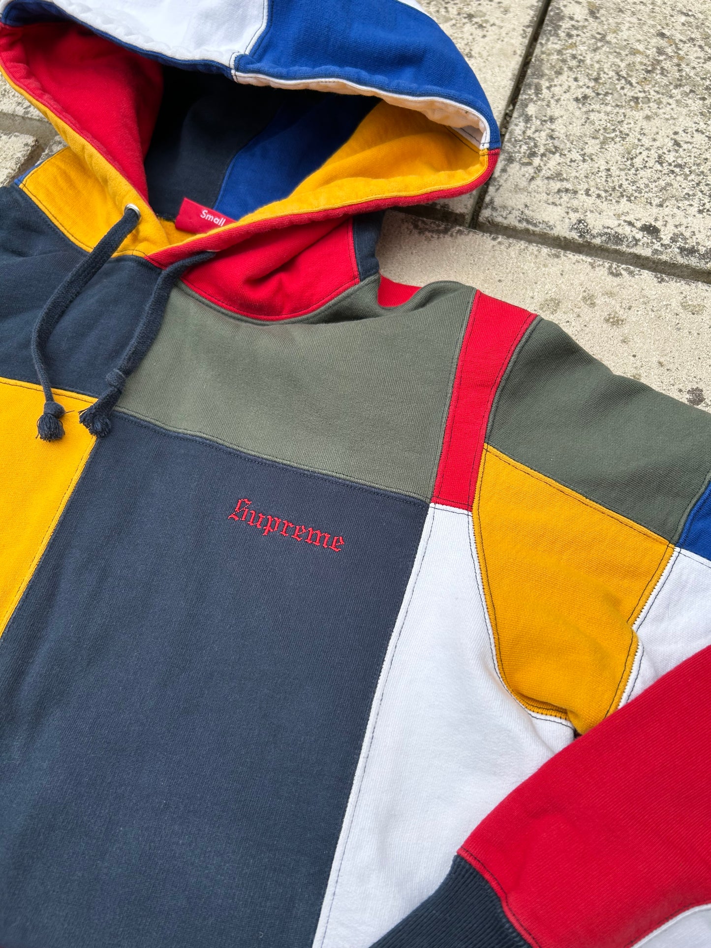Supreme Multicolour Patchwork Hoodie - Size Small