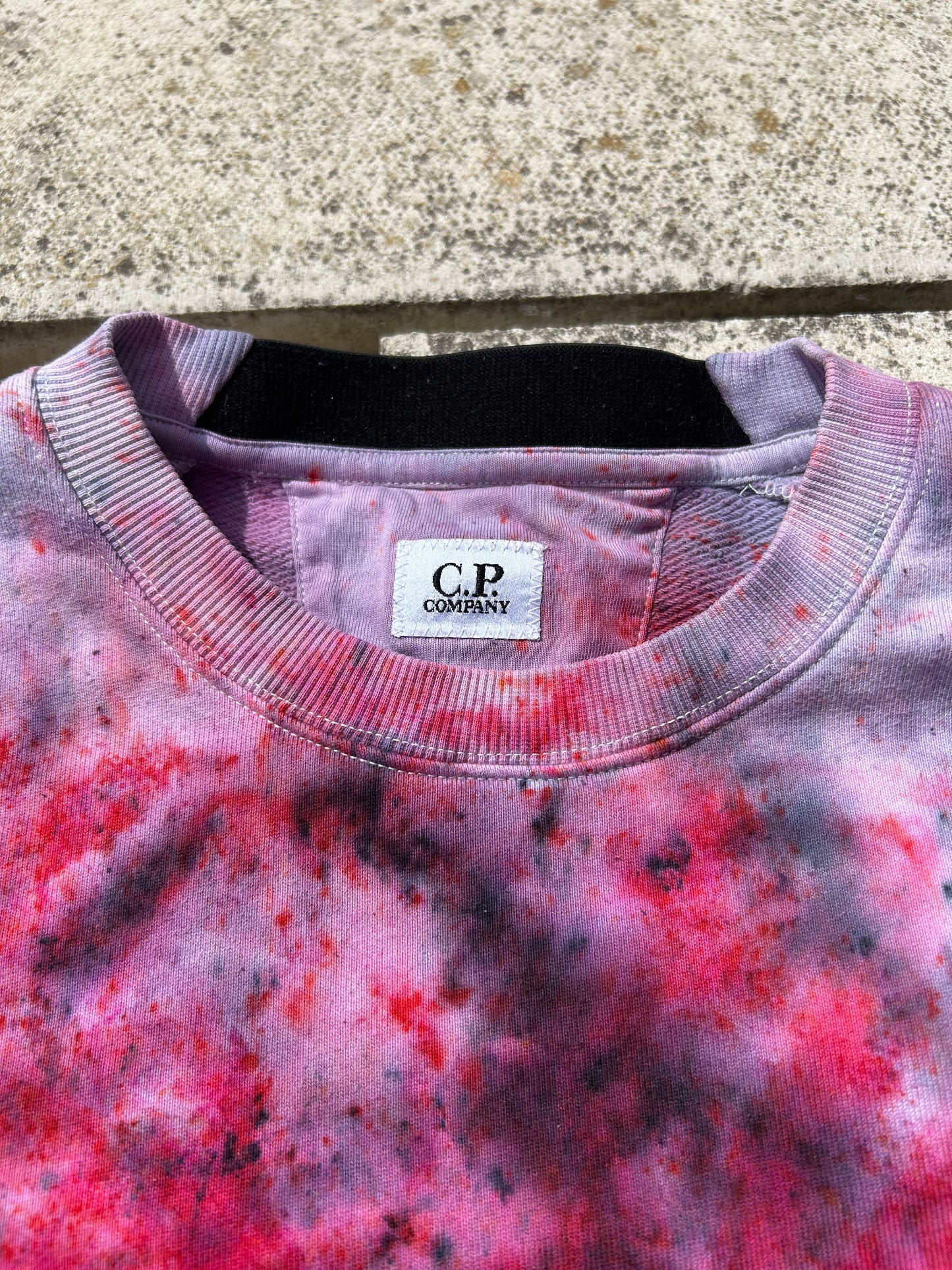 C.P. Company Custom Dyed Sweatshirt - Pink/Grey/Black - Size Medium