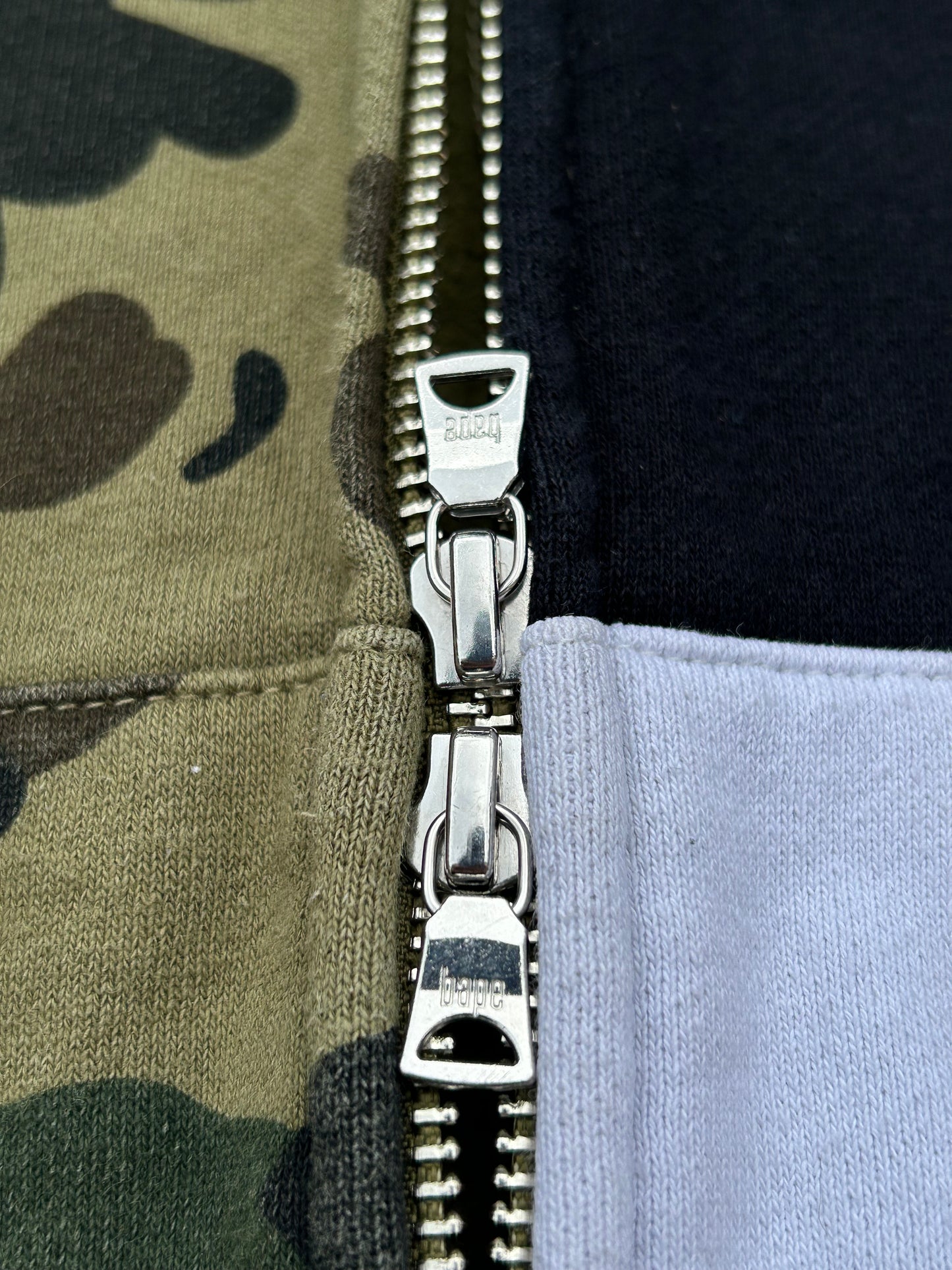 A Bathing Ape 1st Camo Ape Panda Half Full Zip Hoodie - Size Large