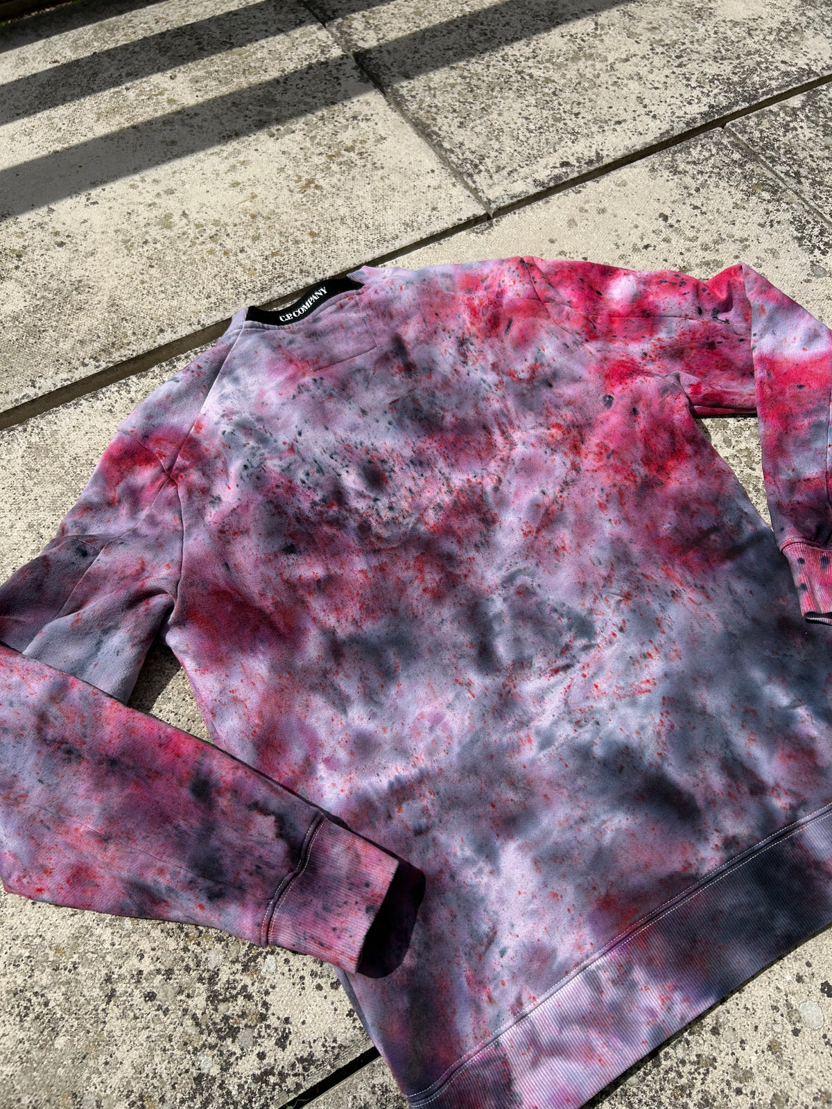 C.P. Company Custom Dyed Sweatshirt - Pink/Grey/Black - Size Medium
