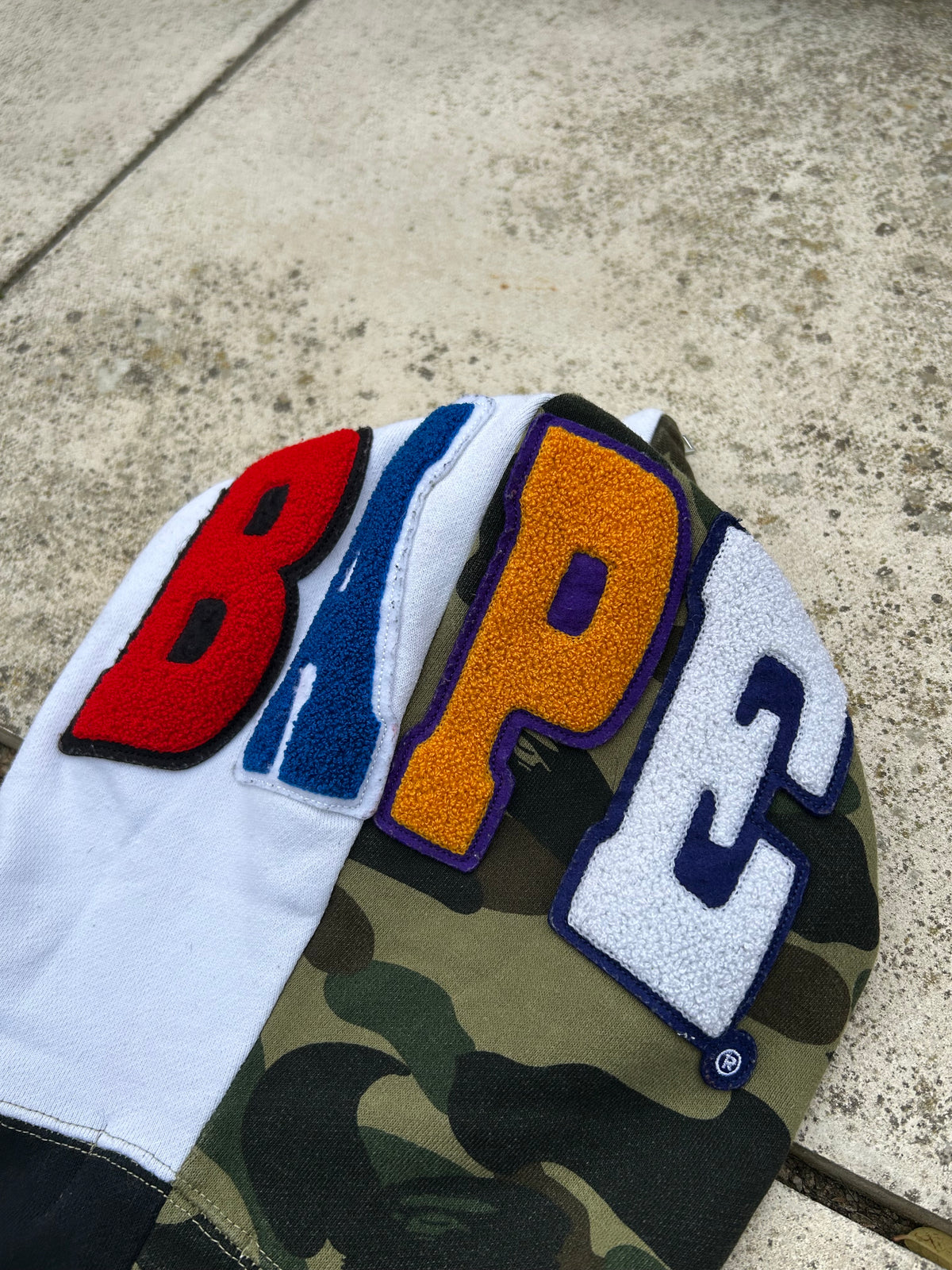 A Bathing Ape 1st Camo Ape Panda Half Full Zip Hoodie - Size Large