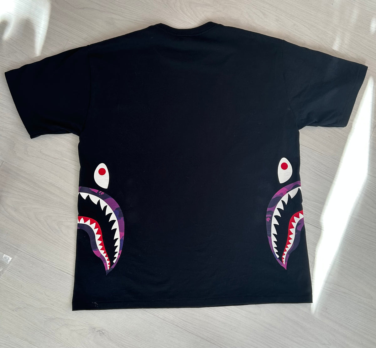 A Bathing Ape Colour Camo Side Shark T-Shirt - Size XXL