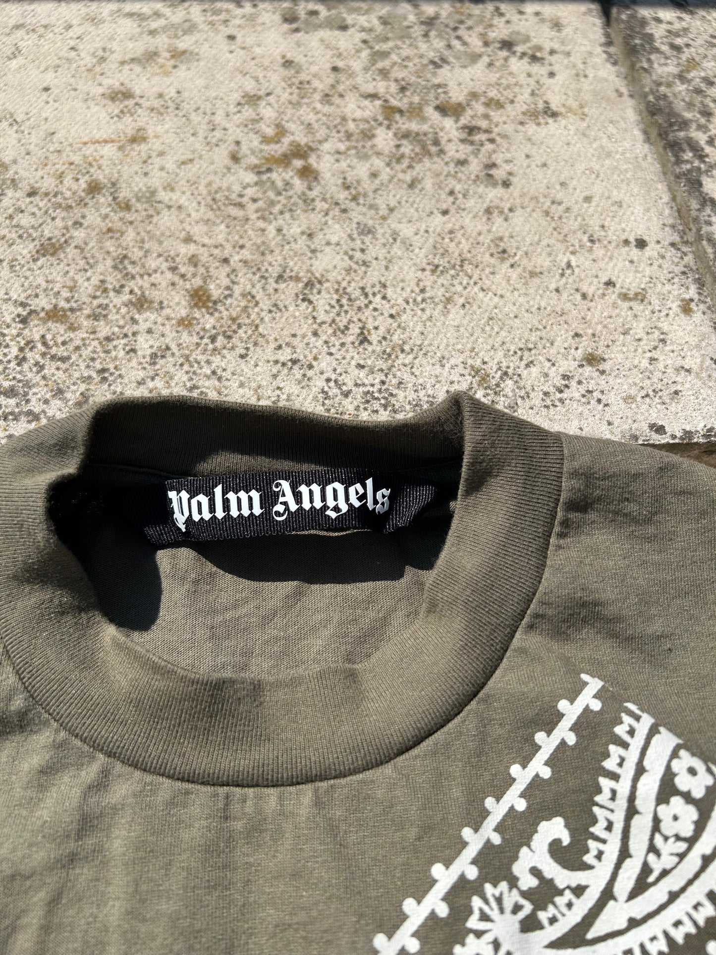 Palm Angels Bandana Print in Khaki - Size Small