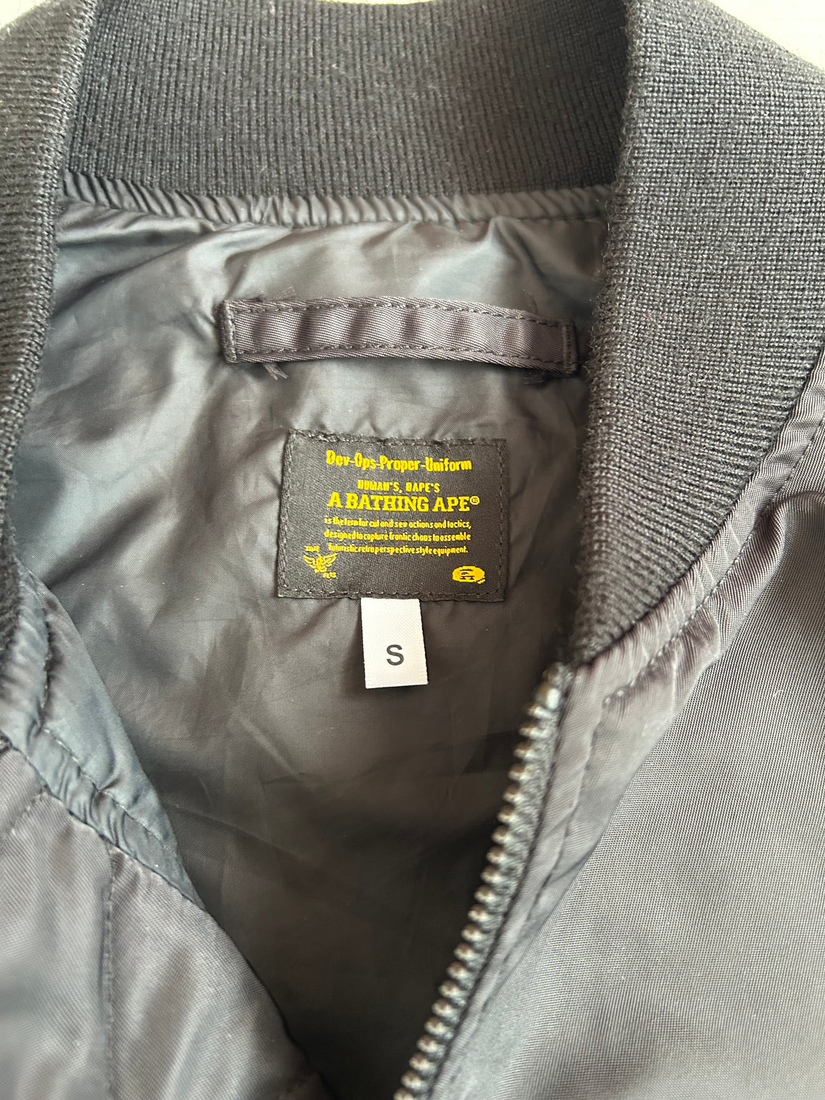 A Bathing Ape MA-1 Flight Jacket Black - Size Small