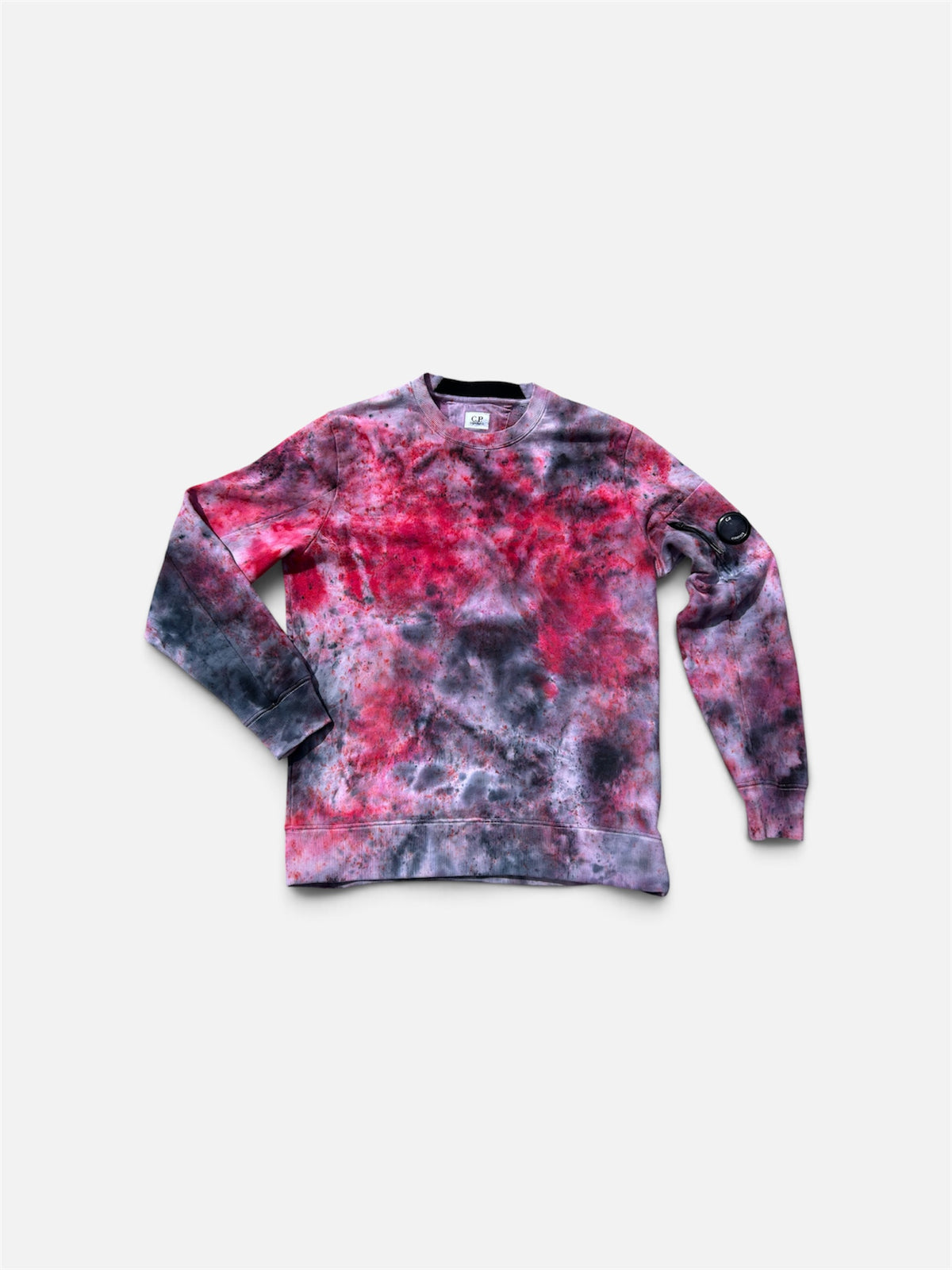 C.P. Company Custom Dyed Sweatshirt - Pink/Grey/Black - Size Medium