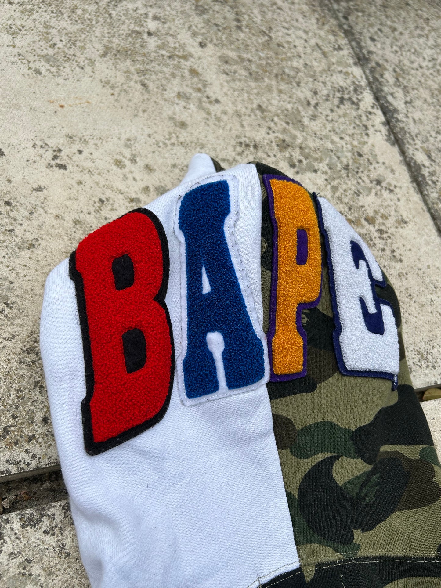 A Bathing Ape 1st Camo Ape Panda Half Full Zip Hoodie - Size Large